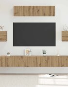 vidaXL Комплект ТВ шкаф 7 бр. Дъб Инженерна дървесина