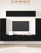 vidaXL Комплект ТВ шкаф 8 бр. Черен дъб Инженерна дървесина
