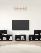 vidaXL Комплект ТВ шкаф 8 бр. Черния дъб Инженерна дървесина