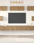 vidaXL Комплект ТВ шкаф 8 бр. Дъб Инженерна дървесина