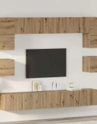 vidaXL Комплект ТВ шкаф 8 бр. Дъб Инженерна дървесина