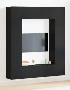 vidaXL Комплект ТВ шкаф 8 pcs Черно 80 x 30 x 30 см Инженерно дърво