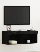 vidaXL Комплект ТВ шкаф 80 x 30 x 30 см Черния дъб Инженерна дървесина