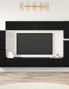 vidaXL Комплект ТВ шкаф 9 бр. Черния дъб Инженерна дървесина