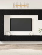 vidaXL Комплект ТВ шкаф 9 бр. Черния дъб Инженерна дървесина