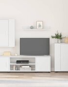 vidaXL Комплект ТВ шкаф Бяло Инженерна дървесина