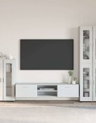 vidaXL Комплект ТВ шкаф FLORIN 3 бр. Бяло Инженерна дървесина