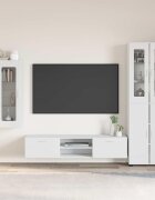 vidaXL Комплект ТВ шкаф FLORIN 3 бр. Бяло Инженерна дървесина