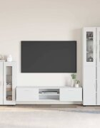 vidaXL Комплект ТВ шкаф FLORIN 3 бр. Бяло Инженерна дървесина