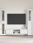vidaXL Комплект ТВ шкаф FLORIN 3 бр. Бяло Инженерна дървесина