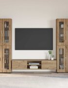 vidaXL Комплект ТВ шкаф FLORIN 3 бр. Дъб Инженерна дървесина