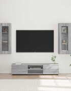 vidaXL Комплект ТВ шкаф FLORIN 3 бр. Сив Сонома Инженерна дървесина