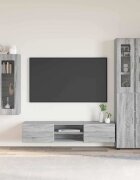 vidaXL Комплект ТВ шкаф FLORIN 3 бр. Сив Сонома Инженерна дървесина