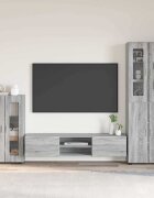 vidaXL Комплект ТВ шкаф FLORIN 3 бр. Сив Сонома Инженерна дървесина