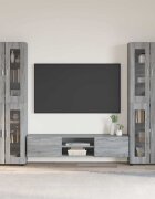 vidaXL Комплект ТВ шкаф FLORIN 3 бр. Сив Сонома Инженерна дървесина