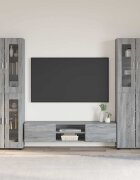 vidaXL Комплект ТВ шкаф FLORIN 3 бр. Сив Сонома Инженерна дървесина