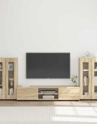 vidaXL Комплект ТВ шкаф FLORIN 3 бр. Сонома дъб Инженерна дървесина