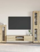 vidaXL Комплект ТВ шкаф FLORIN 3 бр. Сонома дъб Инженерна дървесина