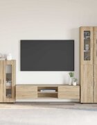 vidaXL Комплект ТВ шкаф FLORIN 3 бр. Сонома дъб Инженерна дървесина
