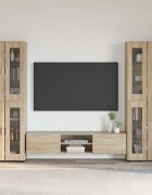 vidaXL Комплект ТВ шкаф FLORIN 3 бр. Сонома дъб Инженерна дървесина