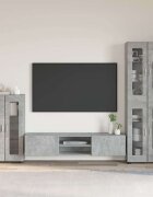 vidaXL Комплект ТВ шкаф FLORIN 3 бр. Циментено сиво