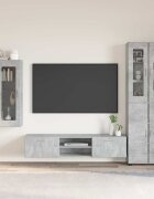 vidaXL Комплект ТВ шкаф FLORIN 3 бр. Циментено сиво
