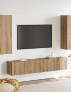 vidaXL Комплект ТВ шкаф Монтиране на стена 4 pcs Дъб Инженерно дърво