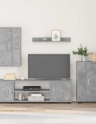 vidaXL Комплект ТВ шкаф Циментено сиво Инженерна дървесина