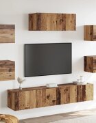 vidaXL Комплект ТВ шкафове 5 части стенен монтаж старо дърво