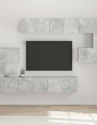 vidaXL Комплект ТВ шкафове от 10 части бетонно сиви инженерно дърво