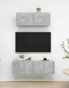 vidaXL Комплект ТВ шкафове от 2 части бетонно сив инженерно дърво