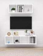 vidaXL Комплект ТВ шкафове от 2 части бял инженерно дърво