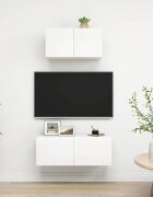vidaXL Комплект ТВ шкафове от 2 части бял инженерно дърво