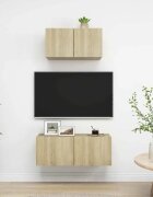 vidaXL Комплект ТВ шкафове от 2 части дъб сонома инженерно дърво