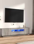 vidaXL Комплект ТВ шкафове от 2 части с LED сив сонома инженерно дърво