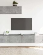 vidaXL Комплект ТВ шкафове от 3 части бетонно сив инженерно дърво