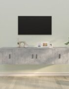 vidaXL Комплект ТВ шкафове от 3 части бетонно сив инженерно дърво