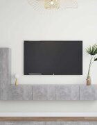 vidaXL Комплект ТВ шкафове от 3 части бетонно сив инженерно дърво