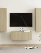 vidaXL Комплект ТВ шкафове от 3 части дъб сонома инженерно дърво