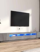vidaXL Комплект ТВ шкафове от 3 части с LED сив сонома инженерно дърво