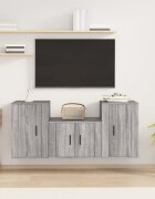 vidaXL Комплект ТВ шкафове от 3 части сив сонома инженерно дърво