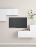 vidaXL Комплект ТВ шкафове от 4 части бял инженерно дърво