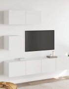 vidaXL Комплект ТВ шкафове от 4 части инженерно дърво бял гланц