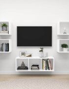 vidaXL Комплект ТВ шкафове от 5 части бял инженерно дърво