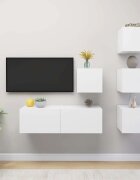 vidaXL Комплект ТВ шкафове от 5 части бял инженерно дърво