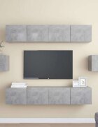 vidaXL Комплект ТВ шкафове от 6 части бетонно сив инженерно дърво