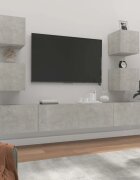 vidaXL Комплект ТВ шкафове от 6 части бетонно сив инженерно дърво