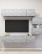 vidaXL Комплект ТВ шкафове от 6 части бетонно сив инженерно дърво