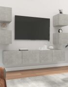 vidaXL Комплект ТВ шкафове от 6 части бетонно сив инженерно дърво