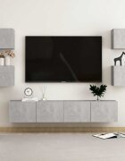 vidaXL Комплект ТВ шкафове от 6 части бетонно сиви инженерно дърво